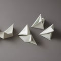 A symmetrical arrangement of delicate origami figures, symbolizing harmony, balance, and the beauty of paper art4, Generative AI