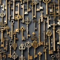 A symmetrical arrangement of enchanted keys, each unlocking a different realm of imagination2