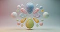 Whimsical easter egg arrangement with soft pastel colors and gentle lighting Royalty Free Stock Photo