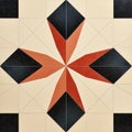 Symmetrical Balance Black And Red Tiles With Ultrafine Detail