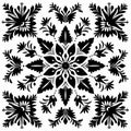 Symmetrical Black And White Snowflake Scarf Vector Art