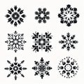 Symmetrical Black And White Snowflake Vector Art For Holidays Royalty Free Stock Photo