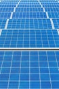 Symmetrical blue field with many solar panels