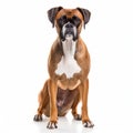 Symmetrical Boxer Dog Sitting In Uhd Quality Photo