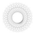 Symmetrical circle. guilloche circle shape. vector illustration.