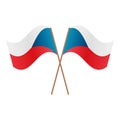 Symmetrical Crossed Czech Republic flags