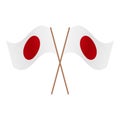 Symmetrical Crossed Japan flags