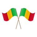 Symmetrical Crossed Mali flags Royalty Free Stock Photo