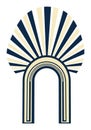 Symmetrical design features a stylized arch with radiating lines, Royalty Free Stock Photo
