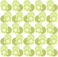Symmetrical floral seamless texture, green, light green flowers, circles Royalty Free Stock Photo