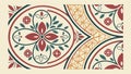 Symmetrical Floral Tile Pattern Design, vector design Generative AI Royalty Free Stock Photo