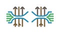 Symmetrical Flow Arrows, Directional Movement and Process Icon. vector design Generative AI Royalty Free Stock Photo