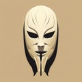 Symmetrical Futuristic Mask Of Venom In Neoclassical Minimalist Style