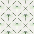 Symmetrical geometric background with dragonflies