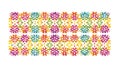 Symmetrical Geometric Floral Pattern: Vibrant Tile Border, vector design Generative AI Royalty Free Stock Photo