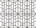 Symmetrical Geometric Line Art Pattern in Black and White Royalty Free Stock Photo