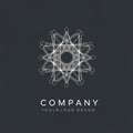 Symmetrical geometric logo design features a complex network of interconnected Royalty Free Stock Photo