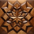 Symmetrical Geometric Wooden Abstract Image With Realistic Wood Grain