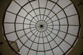 Symmetrical glass roof in the shape of a circle Royalty Free Stock Photo