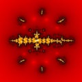 Symmetrical gold color fractal