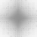 Symmetrical halftone circle pattern background - vector graphic design from grey dots on white background
