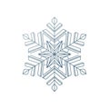 Symmetrical hexagonal snowflake design features intricate geometric patterns. It Royalty Free Stock Photo
