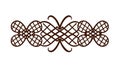 Symmetrical Interlaced Pattern Border Element in a Classic Rustic Brown Tone, vector design Generative AI Royalty Free Stock Photo
