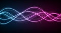 Symmetrical intertwined glowing light waves in blue and pink creating an abstract symmetrical pattern Royalty Free Stock Photo