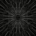 A symmetrical, intricate pattern resembling a circuit board. The design appears