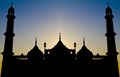 Symmetrical Islamic architecture silhouette