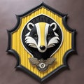 Symmetrical Layered Hufflepuff Badger Crest. Generative AI Royalty Free Stock Photo