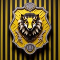 Symmetrical Layered Hufflepuff Badger Crest. Generative AI Royalty Free Stock Photo