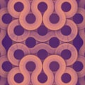 Symmetrical layered pattern with texture on dark purple background. 3d rendering digital illustration