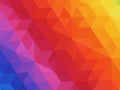 Symmetrical low poly background, rainbow colors