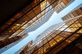 Symmetrical mirrored office buildings, Hong Kong Royalty Free Stock Photo