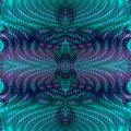 Symmetrical mystical linear blue abstract background with optical illusion.