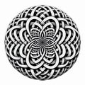 A symmetrical pattern of interlocking circles and spirals, crea Royalty Free Stock Photo