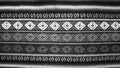 symmetrical pattern in typical South American fabric, Bolivian aguayo, black and white photo