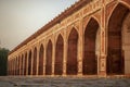 The symmetrical pillars of the Mughal architected UNESCO World Heritage Site Humayun's Tomb in Delhi