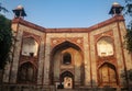 The symmetrical pillars of the Mughal architected UNESCO World Heritage Site Humayun's Tomb in Delhi