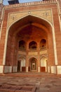 The symmetrical pillars of the Mughal architected UNESCO World Heritage Site Humayun's Tomb in Delhi