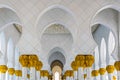 symmetrical pillars of the Sheikh Zayed Mosque, Abu Dhabi, United Arab Emirates