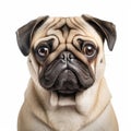 Symmetrical Pug Dog Portrait In Graphic Style