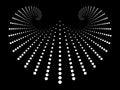 Symmetrical Radiating Dot Swirl on Black Royalty Free Stock Photo