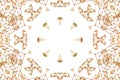 Symmetrical round octogonal floral white design