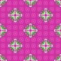 symmetrical seamless acid green flowers on a pungent pink