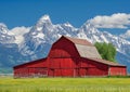 Symmetrical Serenity: A Neoclassical Easel Amidst a Red Barn Mou