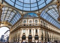 Symmetrical shot of the hall of the landmark arcade or covered mall, Galleria Vittorio Emanuele II