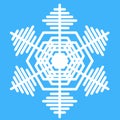 Symmetrical snowflake christmas decoration, geometric vector icon Royalty Free Stock Photo