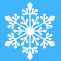Symmetrical snowflake is a crystal shape of a Christmas snowflake. Ice crystal geometric Royalty Free Stock Photo